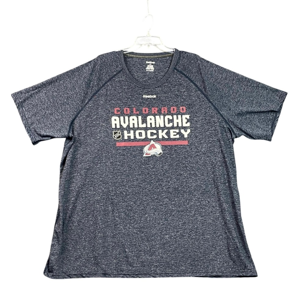 Reebok Colorado Avalanche T-Shirt Mens 4XL Gray NHL Ice Hockey Sports Athleisure